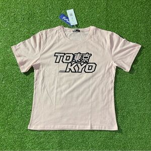 Romwe Tokyo Light Pink Graphic Tee